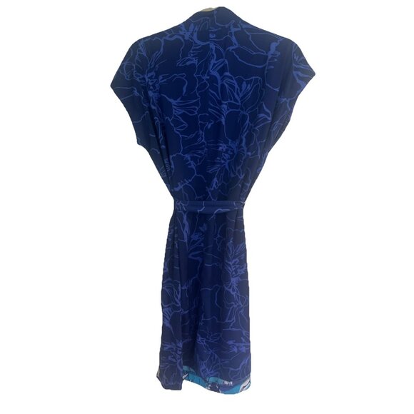 Liz Claiborne Dress Size Large pull on soft and simple  blue hot hous tropical - Picture 4 of 7